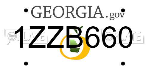 1ZZB660 Georgia License Plate