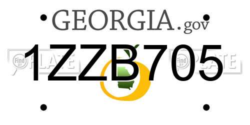 1ZZB705 Georgia License Plate