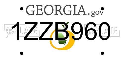1ZZB960 Georgia License Plate