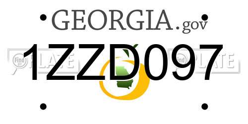 1ZZD097 Georgia License Plate