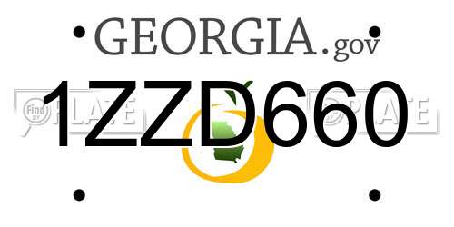1ZZD660 Georgia License Plate