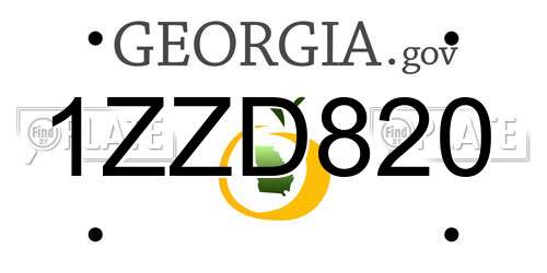 1ZZD820 Georgia License Plate
