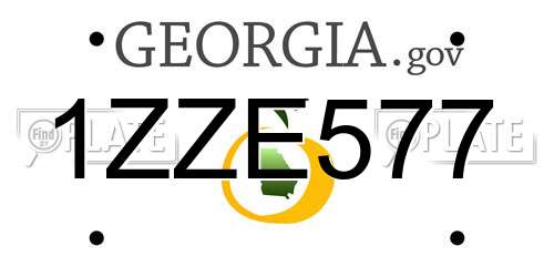 1ZZE577 Georgia License Plate