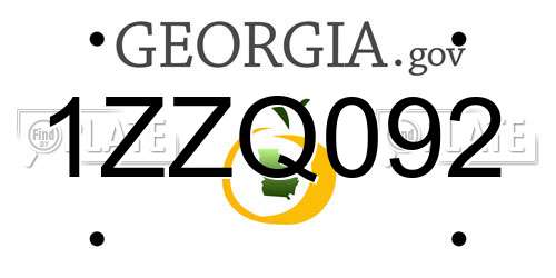 1ZZQ092 Georgia License Plate