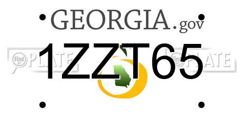 1ZZT65 Georgia License Plate