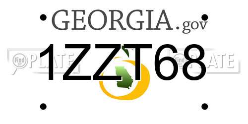 1ZZT68 Georgia License Plate