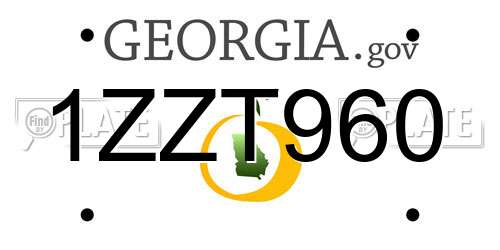 1ZZT960 Georgia License Plate