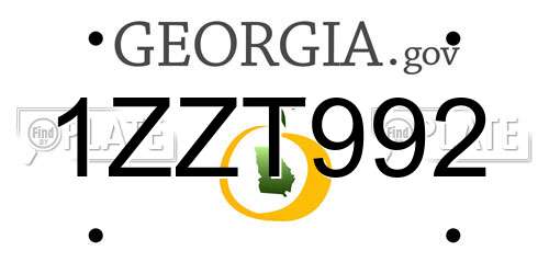 1ZZT992 Georgia License Plate