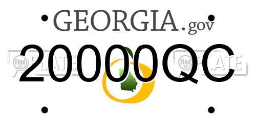 20000QC Georgia License Plate