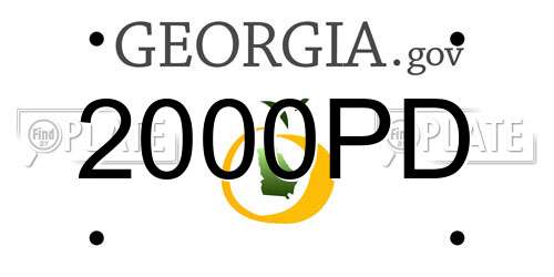 2000PD Georgia License Plate
