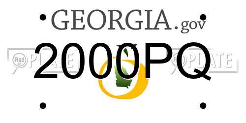 2000PQ Georgia License Plate