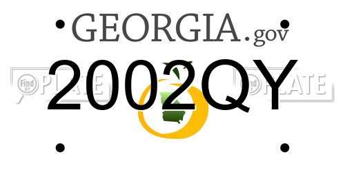 2002QY Georgia License Plate