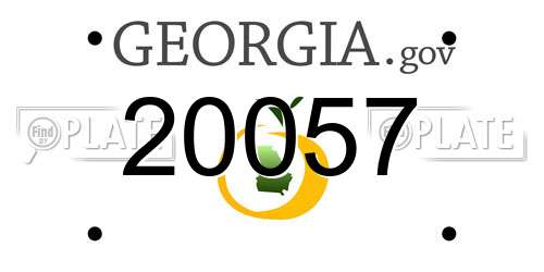 20057 Georgia License Plate