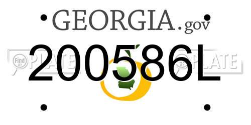 200586L Georgia License Plate