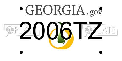 2006TZ Georgia License Plate