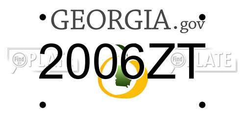 2006ZT Georgia License Plate