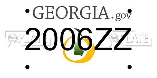 2006ZZ Georgia License Plate