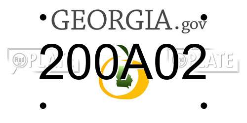 200A02 Georgia License Plate