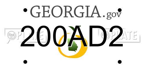200AD2 Georgia License Plate