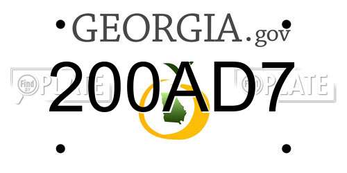 200AD7 Georgia License Plate