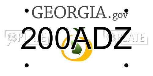 200ADZ Georgia License Plate