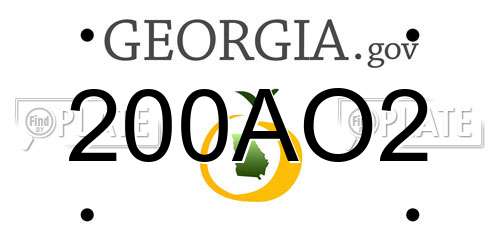 200AO2 Georgia License Plate