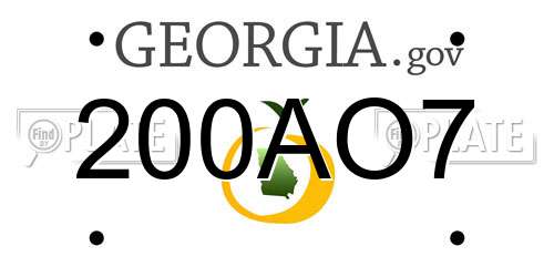 200AO7 Georgia License Plate
