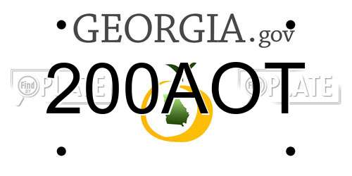 200AOT Georgia License Plate