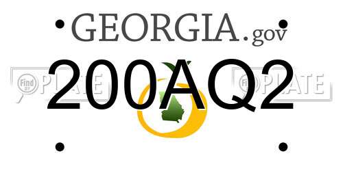 200AQ2 Georgia License Plate