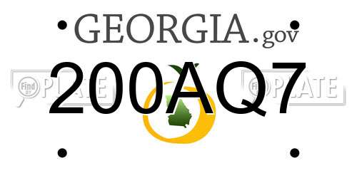 200AQ7 Georgia License Plate