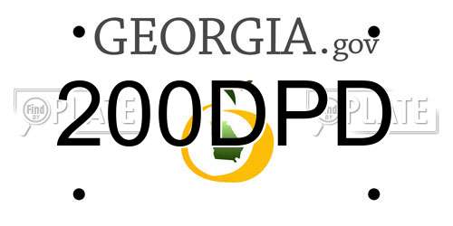 200DPD Georgia License Plate