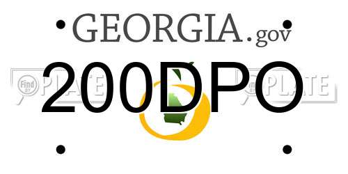 200DPO Georgia License Plate