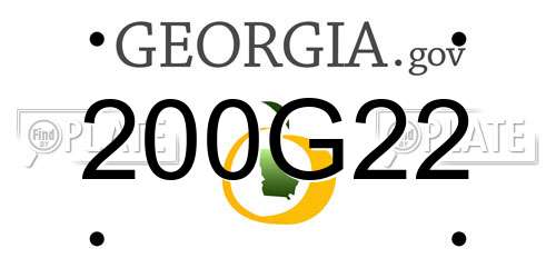 200G22 Georgia License Plate