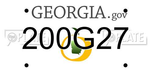 200G27 Georgia License Plate