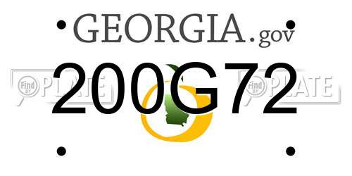 200G72 Georgia License Plate
