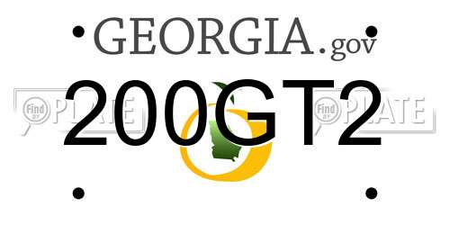 200GT2 Georgia License Plate