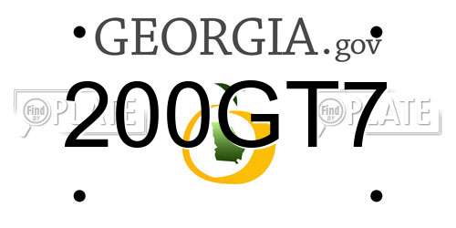 200GT7 Georgia License Plate