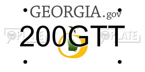 200GTT Georgia License Plate