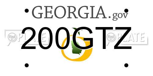 200GTZ Georgia License Plate