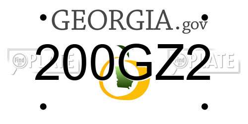 200GZ2 Georgia License Plate