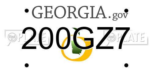 200GZ7 Georgia License Plate
