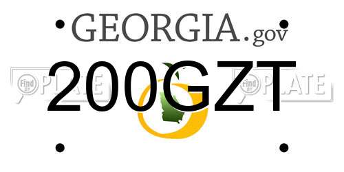 200GZT Georgia License Plate