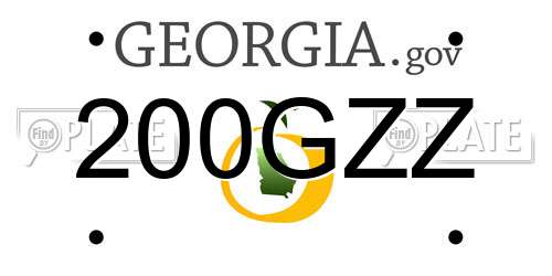 200GZZ Georgia License Plate