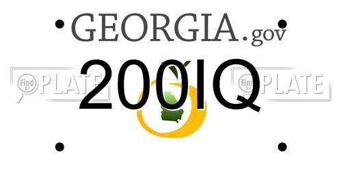 200IQ Georgia License Plate
