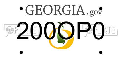 200OP0 Georgia License Plate