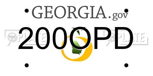 200OPD Georgia License Plate