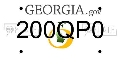 200QP0 Georgia License Plate
