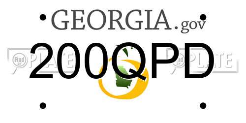 200QPD Georgia License Plate