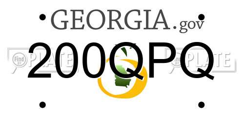 200QPQ Georgia License Plate
