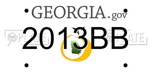 2013BB Georgia License Plate